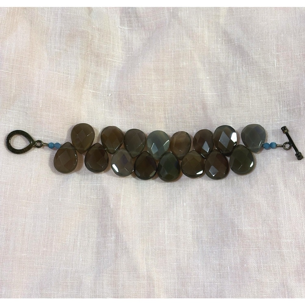 Sterling Grey moonstone marcasite bracelet